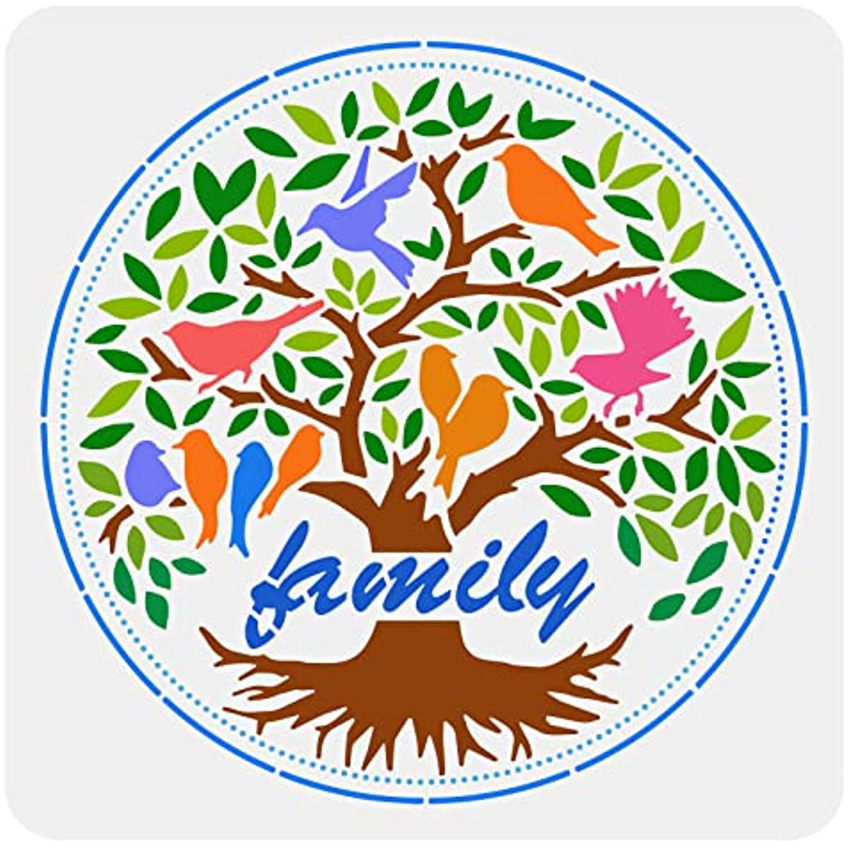 Tree of Life Stencil 11.8x11.8inch Plastic Family Tree Stencil Tree