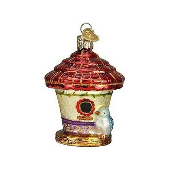 Old World Christmas Blown Glass Ornament for Christmas Tree, Charming Birdhouse