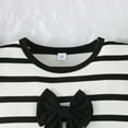 thumbnail image 5 of Spazoro Little & Big Girls Leisure Outfit Sets, Crew Neck Summer Striped 2-Pieces Short Sleeve Shirt and Shorts Sets Black Size 7 T, 5 of 9