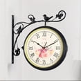 thumbnail image 4 of Reloj de colgante de pared Zulema antiguo doble cara Negro con rosa, 4 of 7