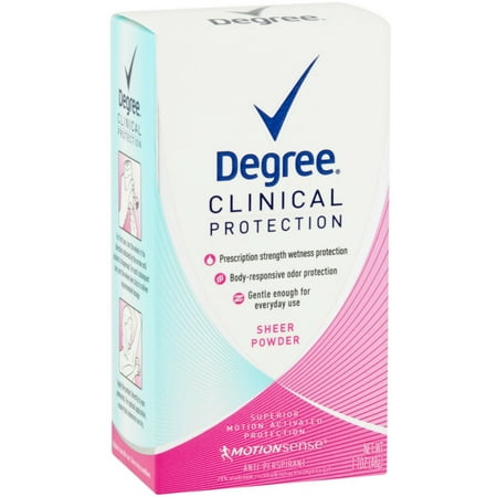 Degree Women Clinical Protection Anti-Perspirant Deodorant, Sheer Powder 1.70 oz (Pack of 6)