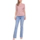 thumbnail image 2 of INSPIRAR CHIC Top de Encaje Floral para Mujeres con Cuello Mock, Manga Corta Abullonada, Blusa Elegante de Encaje, Talla L, Rosa Oscuro, 2 of 6