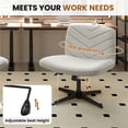 thumbnail image 6 of Yaheetech Fabric Swivel Desk Chair with No Arms and Extra Wide Seat, Light Gray, 6 of 7