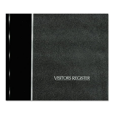 National Visitor's Register Book 125 Sheet(s) - Sewn Bound - 8 1/2" x 9 1/8" Sheet Size - White Sheet(s) - Black Cover - Recycled - 1 Each