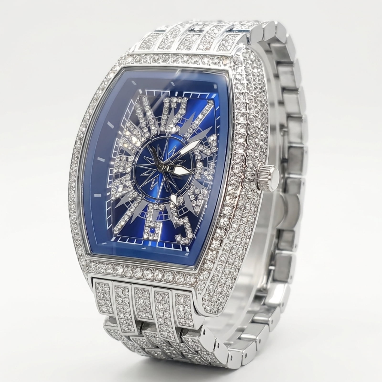 Wittnauer Men's 10B101 Swiss Swarovski Crystals Paved Dial Watch