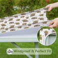 thumbnail image 6 of Highland Cow Sunflower Daisy Pattern Square Fitted Tablecloth with Elastic Edge,Square Table Cover,Washable Elastic Table Cover for Home Kitchen Party Decor 36"x36", 6 of 6