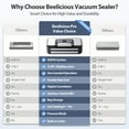 thumbnail image 3 of Beelicious 10-in-1 Vacuum Sealer Machine, 95000Pa Powerful Suction, Stainless Steel, Double Heat Seal & Pump, Built-in Cutter, Food Preservation, 110V-130V US Plug, 3 of 9