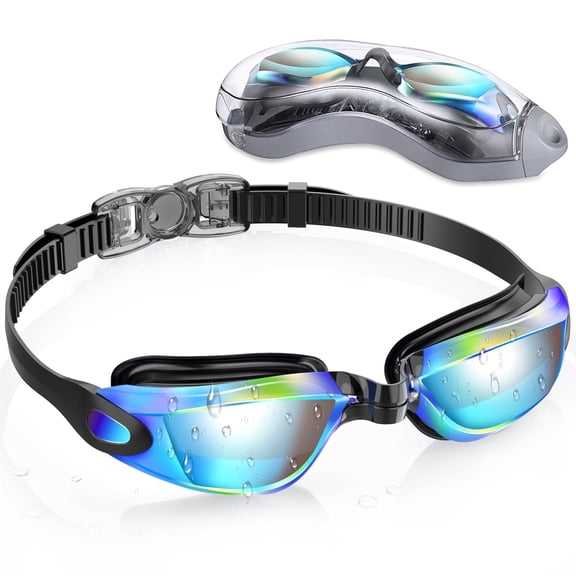 AEGEND Adult Swim Goggles for Unisex Men, Women & Youth – Anti-Fog, Leak-Proof, UV Protection, Wide View Swimming Goggles, Ideal for Pool & Open Water Swimming - Mirrored Version