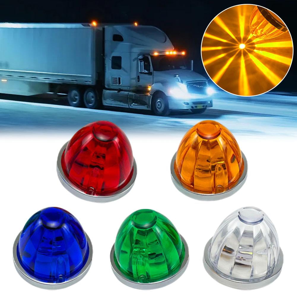 5 PCS LED Watermelon Lights for Semi Trucks, Side Marker Indicator Lamp & Bezel Stop Turn Signal Light, Durable Outline Design for Motor Vehicles