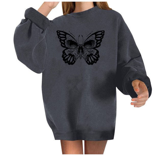 Camisas sexy de invierno para mujer Cuello redondo Manga larga Tops Impreso Sudadera regular Blusa Fridja fjkfkj855