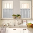 thumbnail image 4 of Winter Snowflake Kitchen Curtains and Valances Set, Christmas Gray Background Modern Rod Pocket Window Valance 18 Inch Window Curtain Panels for Living Room Bedroom Laundry, 27.5x24in, 3 Pieces, 4 of 7