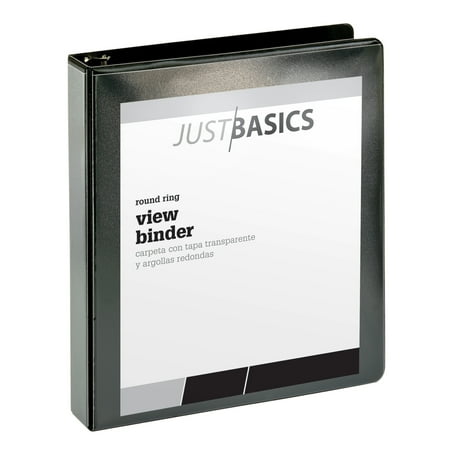 UPC: 0735854057206 | Just Basics Basic Round-Ring View Binder  1 1/2  Rings  61% Recycled  Black