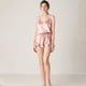 thumbnail image 1 of Pijama de seda para mujer, pantalones cortos con escote en V y tirantes de seda, conjunto de ropa de casa de dos piezas de moda sexy, 1 of 6