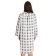 thumbnail image 3 of Dreamcrest Short Sleeve Flannel Duster Housecoat Women Sleepwear 9280-10449-XL (Plaid - Grey, 1X), 3 of 3