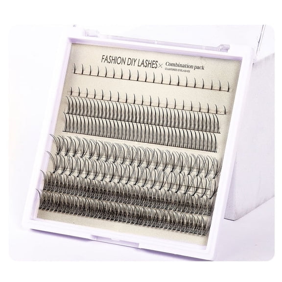 SDOHIG Fake Eyelashes, Natural Lashes, Lash Extension Kit, 8 Rows Mixed False Eyelash Hair Fish Tail Hair Kit, Natural Cluster Segmented Lower Eyelash Clusters Extensions with Lash Applicator Tool