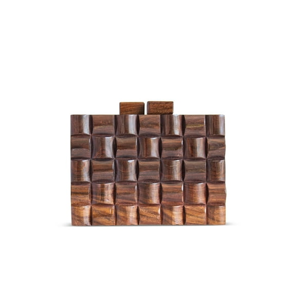 Checkered Wooden Purse