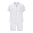 thumbnail image 5 of Men's Summer Clothing Men's Sports Suit Slim Fitting Short Sleeved Lapel Pocket Shorts Casual Beach Vacation Two-Piece Set Beach Outfits for Men, 5 of 6