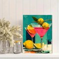 thumbnail image 2 of Minimal Pink Martini Cocktail Canvas Print, Pastel Olives Alcohol Art, Retro Bar Cart Aesthetic Wall Decor, 2 of 8