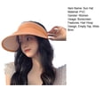 thumbnail image 7 of Wide Brim Empty Top Sun Hat Hair Hoop Design Folding Sun Protection Summer Solid Color Sunshade Sport Hat Fashion Accessories, 7 of 7