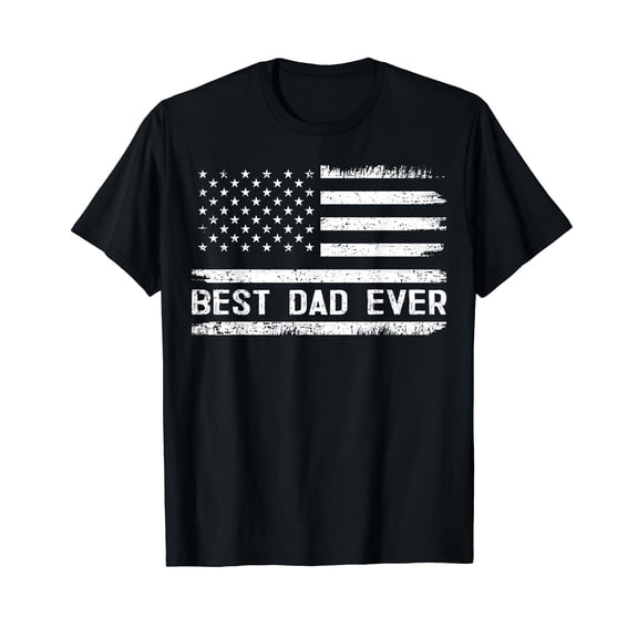 Best Dad Ever with US American Flag Gifts Fathers Day Dad T-Shirt