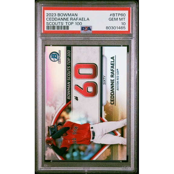Graded 2023 Topps Bowman Ceddanne Rafaela #BTP60 Scouts Top 100 Rookie RC Baseball Card PSA 10 Gem Mint