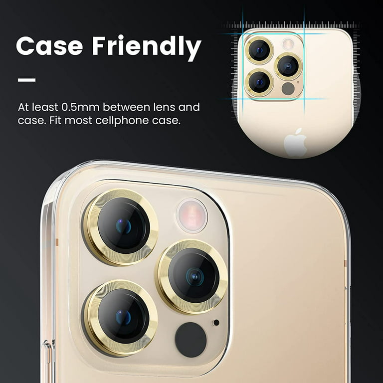 Uyiton for iPhone 14 Pro/iPhone 14 Pro Max Camera Lens Protector, [Drop  Protection] 9H Tempered Glass Camera Cover screen Metal Ring Case Friendly
