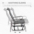 thumbnail image 3 of Grey & Brown Outdoor Glider Chair with Breathable Mesh - Patio, Yard & Porch Seating - Comfortable Rocking Glider, Steel Frame, 28.7" x 23.6" x 41.3", 3 of 7