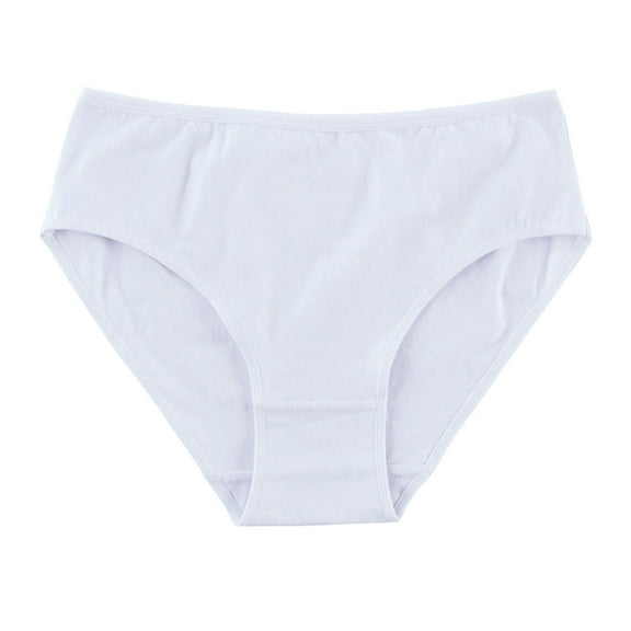Panties for Women,Fashion High Waist Underwear Solid Color Comfortable Briefs Panties,Womens Underwear,White,L