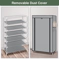 thumbnail image 5 of 6 Tier Shoe Rack, Shoe Cabinet with Dust-proof Cover, Multi-layer Assembled Shoe Rack Shoe Stand, Storage Shelf Organizer Holder, 5 of 9