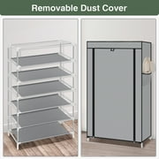 6 Tier Shoe Rack, Shoe Cabinet with Dust-proof Cover, Multi-layer Assembled Shoe Rack Shoe Stand, Storage Shelf Organizer Holder