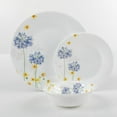 thumbnail image 1 of Ultra By Gibson Violet Floral 12 Piece Dinnerware Set, Decorated, Opal Tempered Glass, 1 of 5