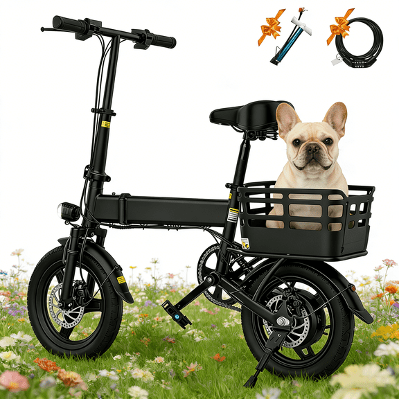 14" Foldable Electric Bike, 500W Commuter Ebike for Adults, Mini Ebike with Basket, 432WH Battery, 18MPH & 20 Miles, UL2849