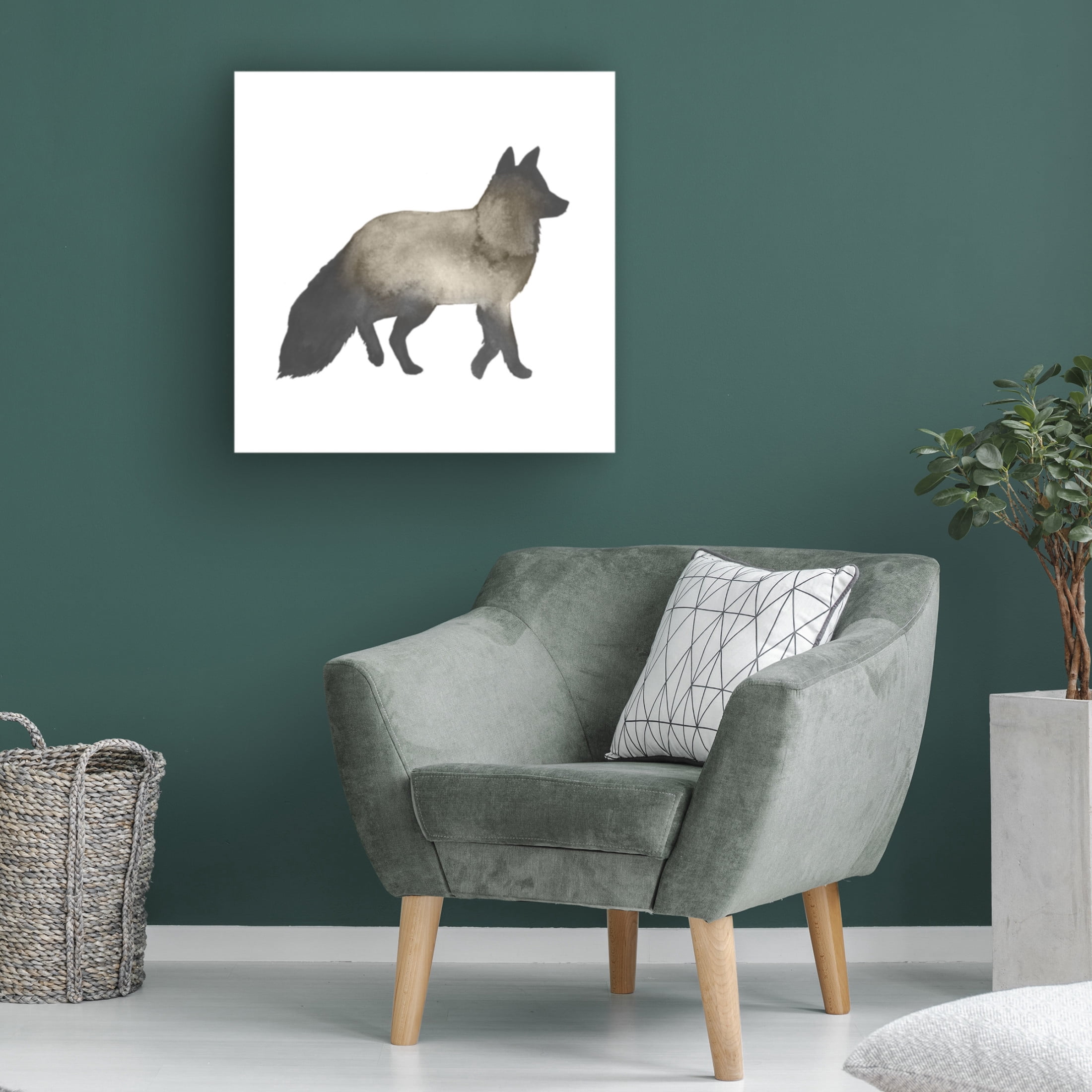 Canvas Wall Art - Grace Popp 'Sepia Animal Silhouette II' Wall Art for Living Room, Bedroom, or Office Décor by Trademark Fine Art - 18 x 18 Inches