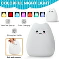 thumbnail image 3 of Lngoor Litake LED Cat Night Light, Battery Powered Silicone Cute Cat Nursery Lights with Warm White and 7-Color Breathing Modes for Kids Baby, 3 of 10