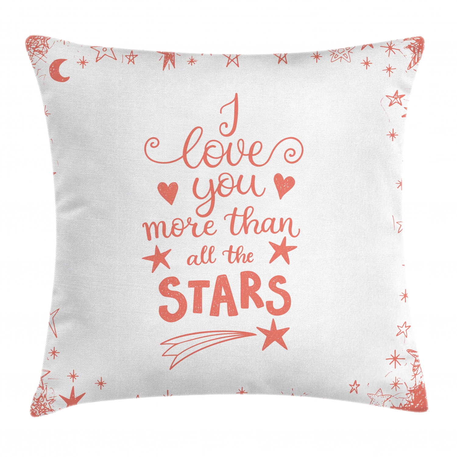 I Love You More Throw Pillow Cushion Cover, Quote of Infatuation