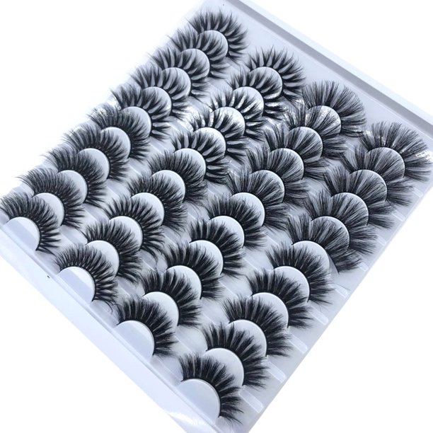 NUEVO 2-20 pares 8-25mm pestañas postizas 100% Pestañas de visón Pestañas de visón Extensión de pestañas de volumen dramático natural Pestañas postizas Dengxun unisex