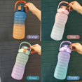 thumbnail image 1 of 2L Water Bottle with Marker Straw Handle Leakproof Large Capacity Water Bottle Reusable Water Jug for Hiking Travel Outdoor Sports Gym Fitness, 1 of 5