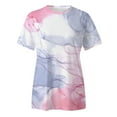 thumbnail image 4 of Womens Spring Summer Colorful Printed Short Sleeve O Neck T Shirt Top Women Long Sleeve Shirts Long Sleeve Layering Tops for Women Soft Shirt Women Women's Long Sleeve Tee Shirts Work Out Shirt Long, 4 of 5