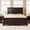 Rich Brown, variant on Rustic Platform Bed King Size with Tall Headboard and Footboard, Solid Wood Bed Frame with Wood Slats and Sturdy Support, No Box Spring Needed, White