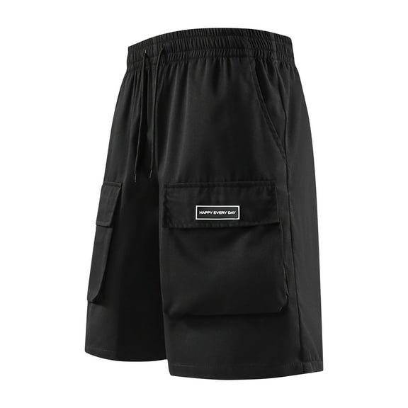 Mlzmgr Cargo Shorts for Men with Multi Pockets Drawstring Elastic Waist Knee Length Shorts Hiking Camping Shorts