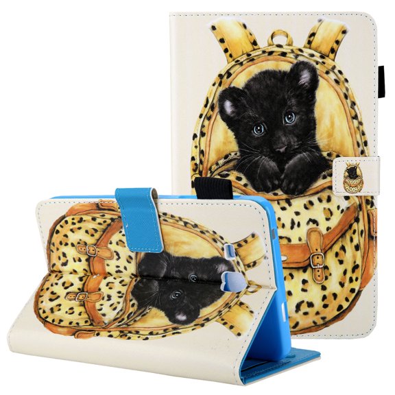 T280 / T285 Case, Galaxy Tab A 7.0 Case, Allytech Premium PU Leather Folio Kickstand Lightweight Shockproof Pencil Holder Girls Women Wallet Case Cover for Samsung Galaxy Tab A 7.0 T280,Black Cat
