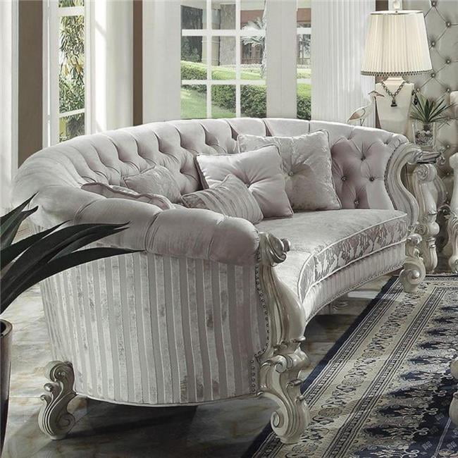 Benzara BM186090 Traditional Velvet & Poly Resin Button Tufted Sofa