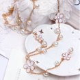 thumbnail image 4 of Collar largo de flores Sonducket joyería de perlas imitación con borlas ajustable Blanco AP012278-02, 4 of 6