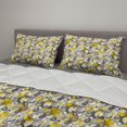 thumbnail image 2 of Grey and Yellow Comforter & Sham Bedding Set, Hand Drawn Sketchy Geometrical Retro Modern Circles Image Illustration, 3 pcs Duvet Set Microfiber Filling Quilt, 5 Sizes, White Beige, by Ambesonne, 2 of 4