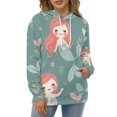 thumbnail image 4 of Cute Mermaid Floral Pattern 3d Sweatshirts Hoodie Fashion Casual Personality Men's Women Street Hoodie Pullovers Long Sleeve Comfortable Top, 4 of 6