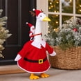 thumbnail image 4 of Christmas Santa Claus Goose Outfit Porch Goose Outfits Red Reindeer Clothes for 23 inch High Yard Garden Concrete goose Lawn Silly Geese Clothes for Cement Plastic Duck Christmas Costume, 4 of 7