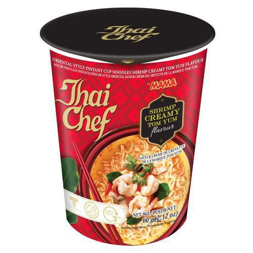 Thai Chef Bol de nouilles instantanées saveur crème de crevette de la marque tom yum 60 g