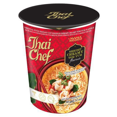 Thai Chef Instant Cup Noodles Shrimp Creamy Tom Yum Flavour, 60 g