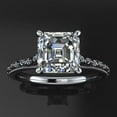 thumbnail image 2 of HeartsAndYou Vintage Inspired Milgrain Engagement Ring for Women 1.6ct Asscher Cut Moissanite 18k White Gold Over Silver, 2 of 9