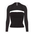 thumbnail image 1 of Fortune Women Tube Tops Shrug Set,Strapless Short Tops+Long Sleeve Cropped Cardigan, 1 of 7